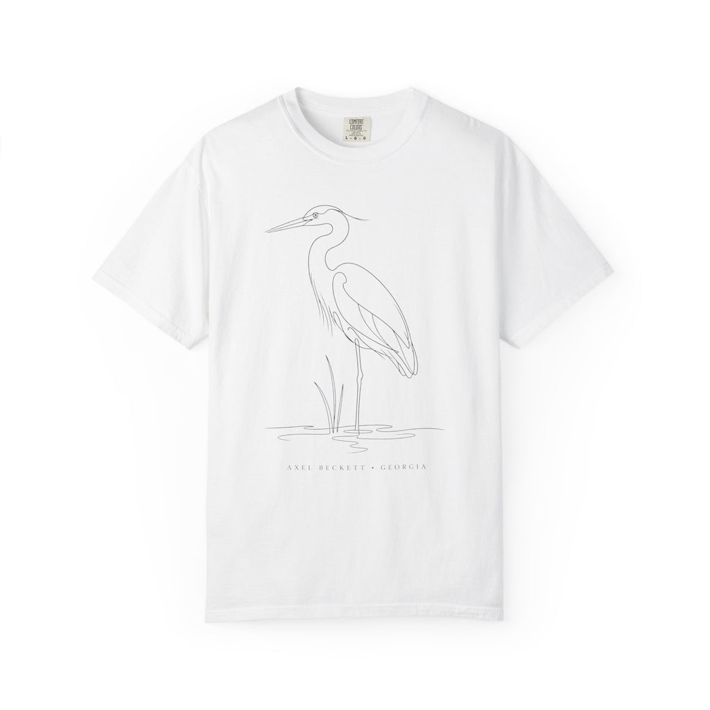 Great Blue Heron Line Art Tee
