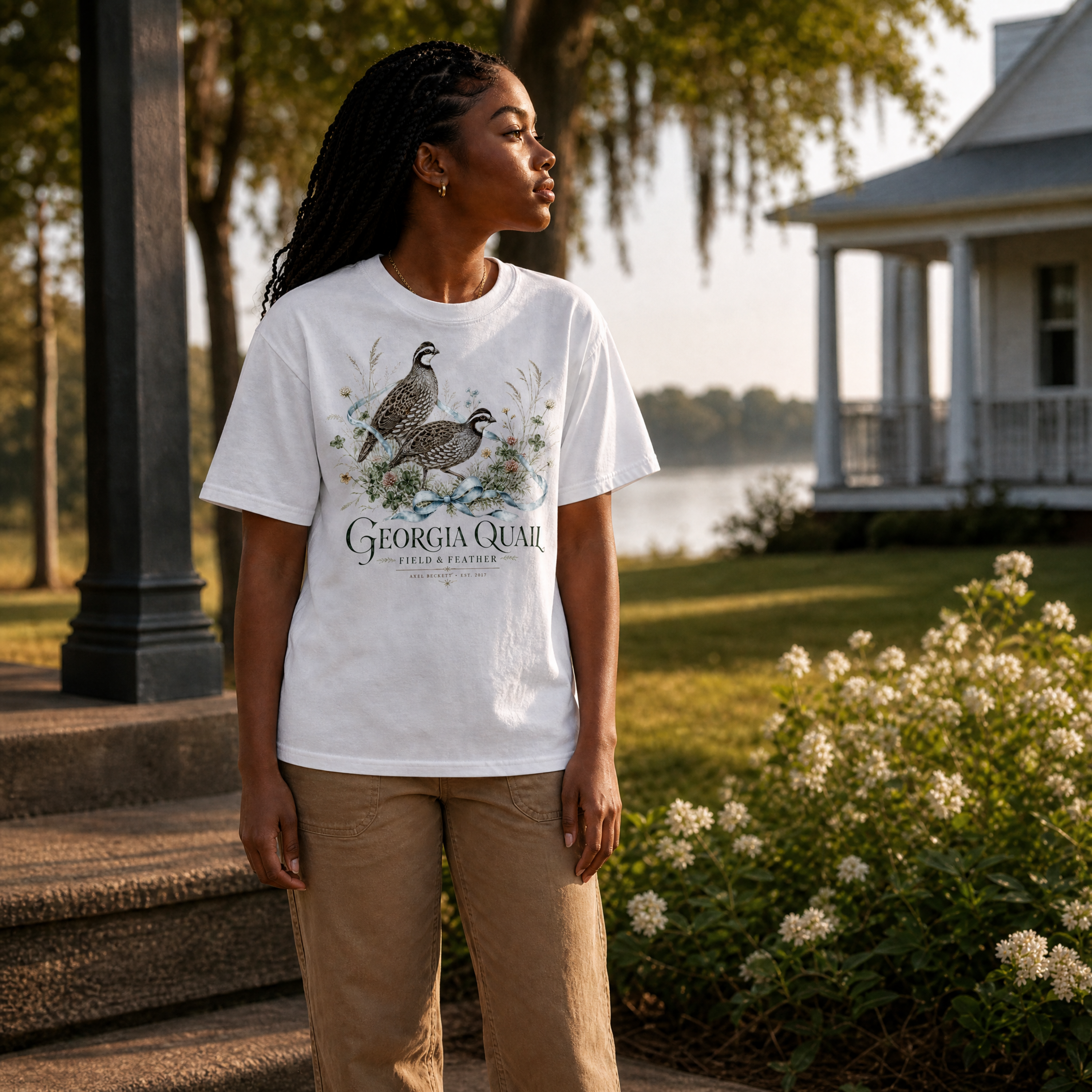 Georgia Quail Field & Feather Tee