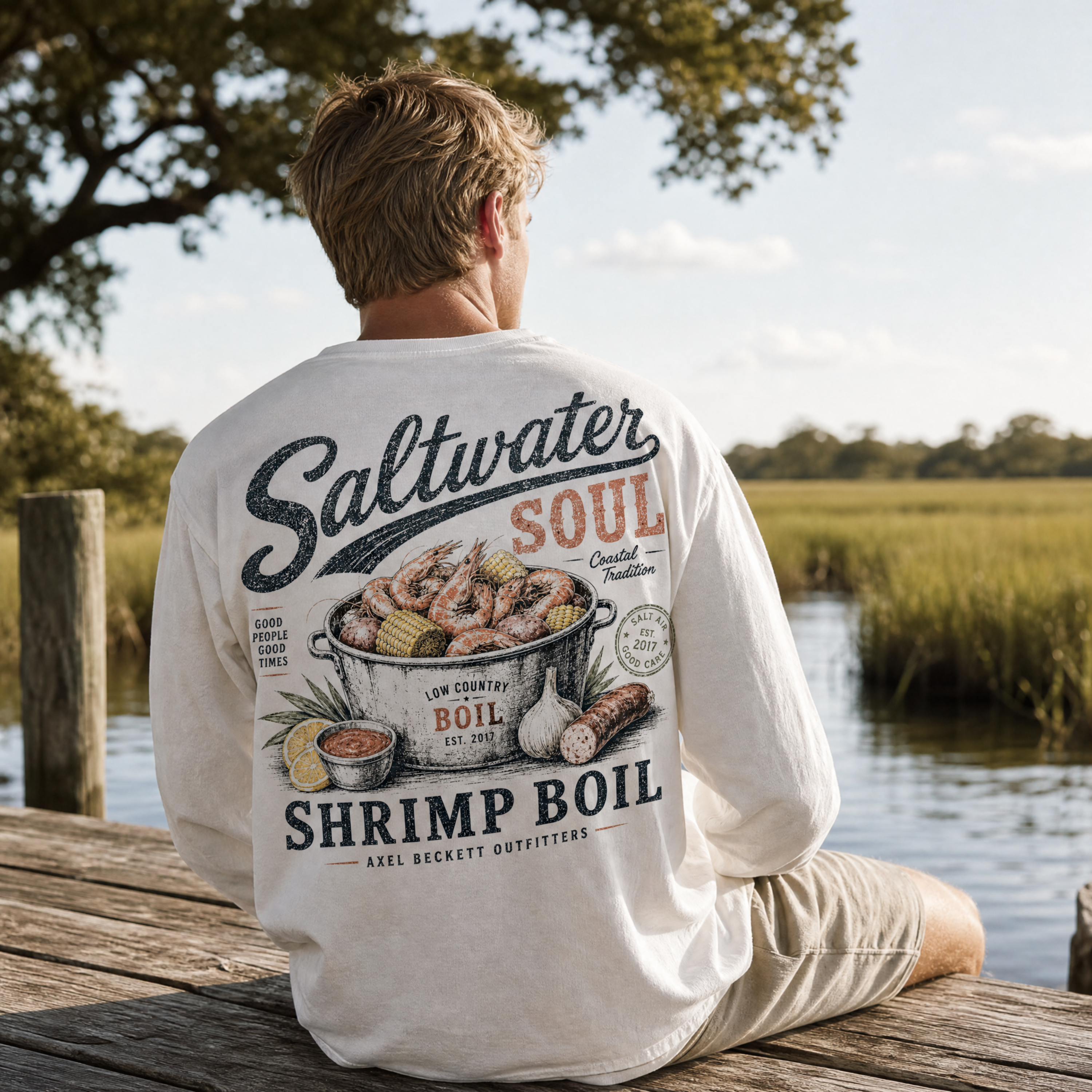 Saltwater Soul Shrimp Boil Long Sleeve Tee